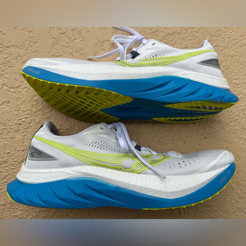 Saucony Endorphin Speed 4 White Viziblue Running Shoes Men’s Size 11 Super Clean - Picture 13 of 15